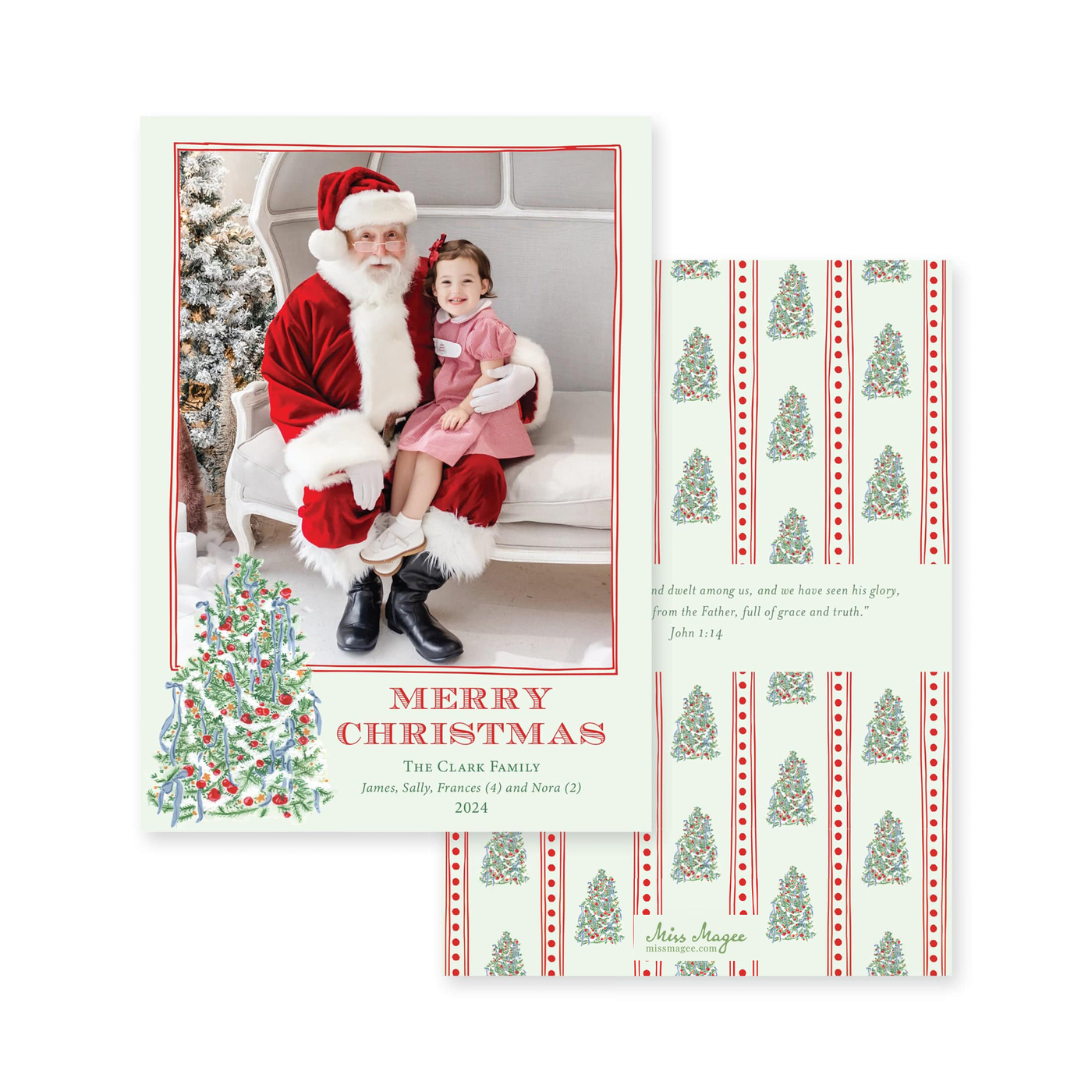 Adorned Tree Vertical Christmas Card