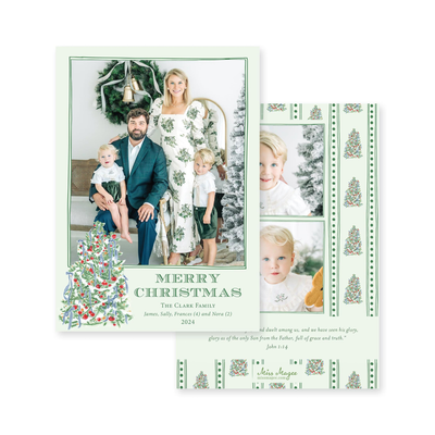 Adorned Tree Vertical Christmas Card
