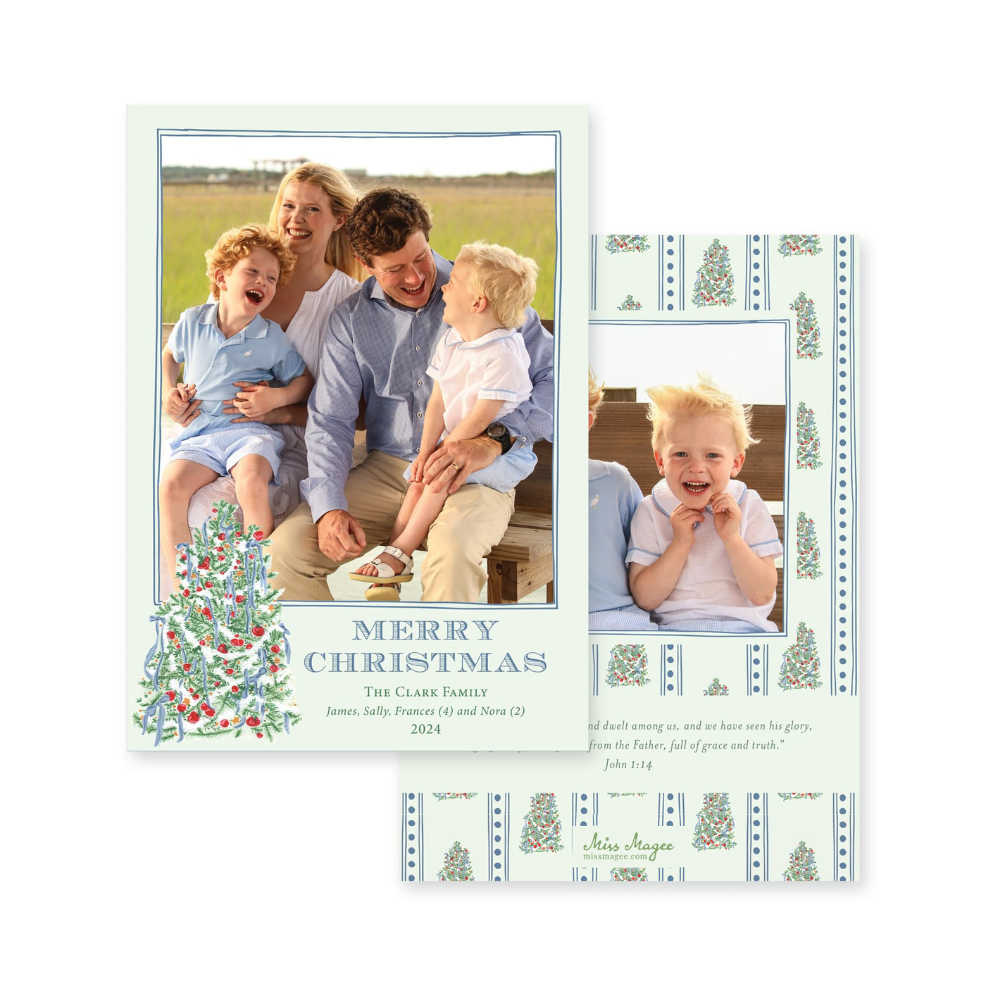 Adorned Tree Vertical Christmas Card