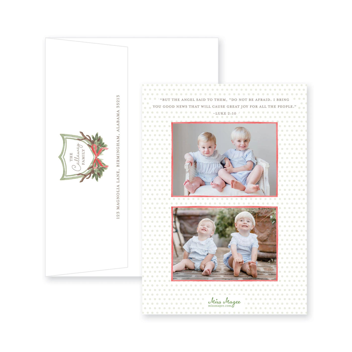 Family Crest Vertical Christmas Card