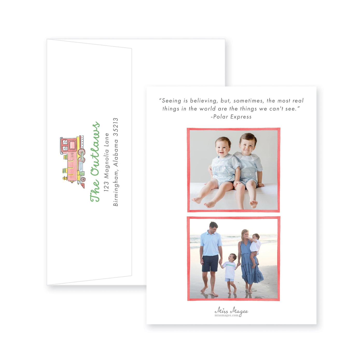Holiday Express Vertical Christmas Card