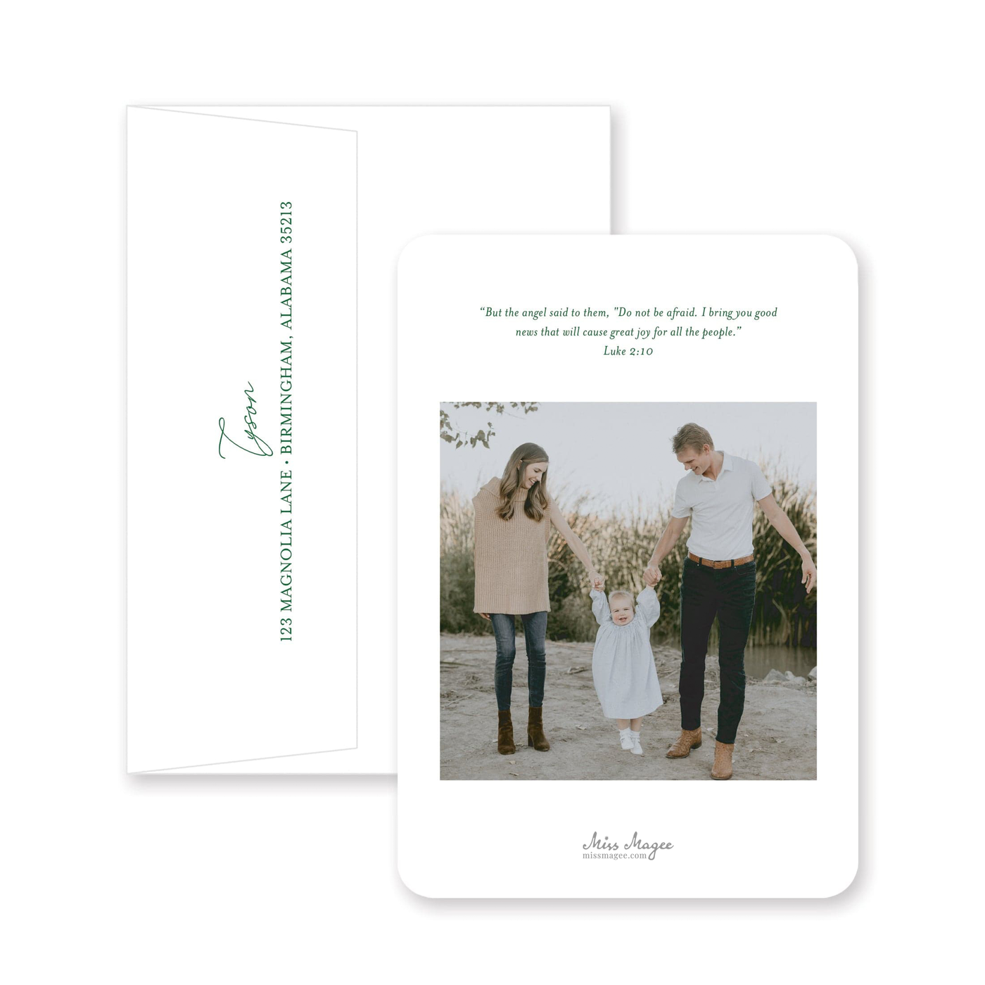Full Photo Script Vertical Christmas Card