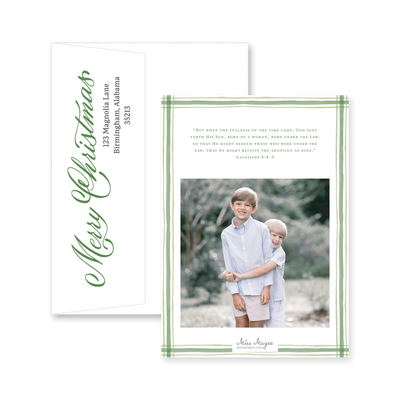 Full Photo Gold Foil Vertical Christmas