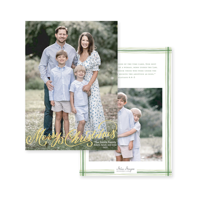 Full Photo Gold Foil Vertical Christmas