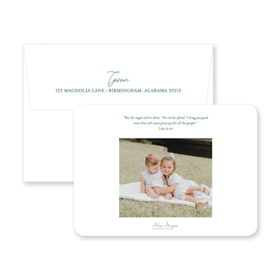 Full Photo Script Horizontal Christmas Card