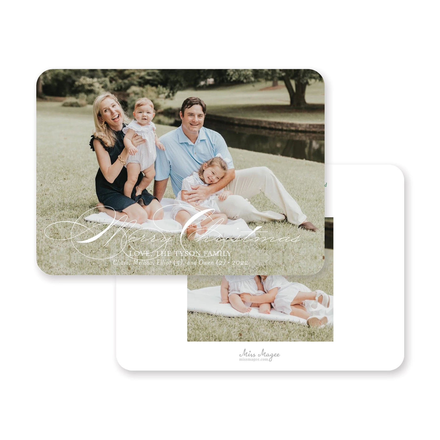 Full Photo Script Horizontal Christmas Card