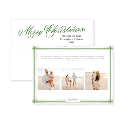 Full Photo Gold Foil Horizontal Christmas