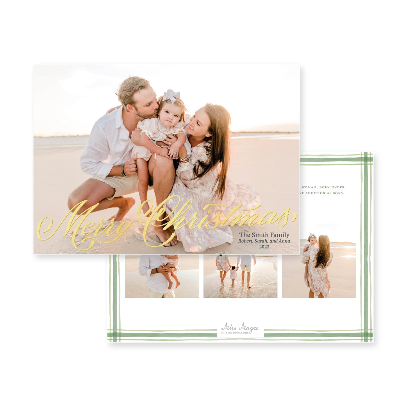 Full Photo Gold Foil Horizontal Christmas