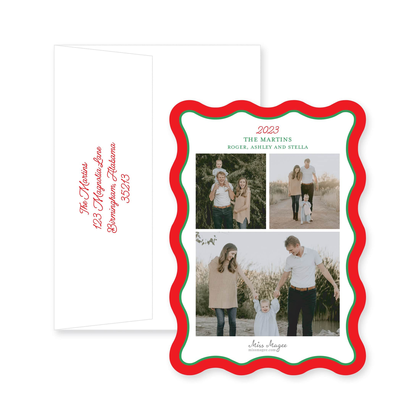 Wavy Frame Vertical Christmas