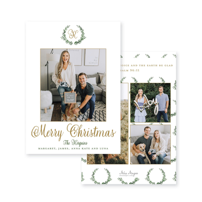 Frasier Fir Wreath Vertical Christmas Card
