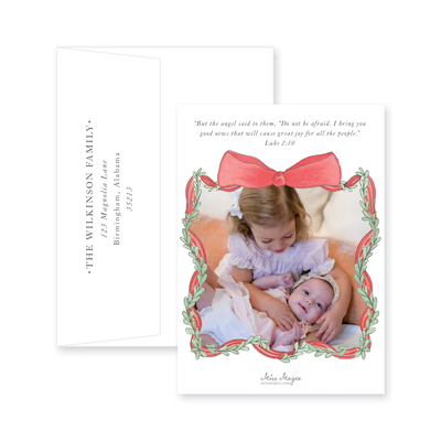Ribbon Wreath Christmas Card