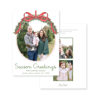 Pinecone Swag Christmas Card