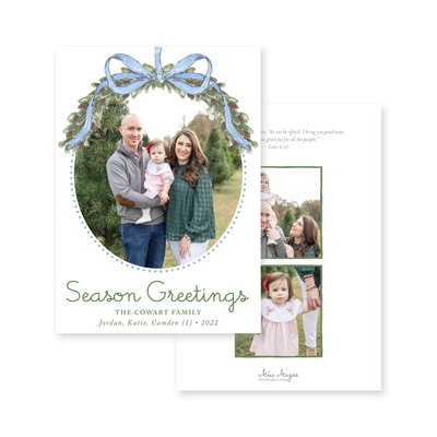 Pinecone Swag Christmas Card