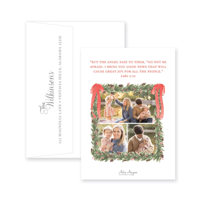 Pinecone Wreath Vertical Christmas Card