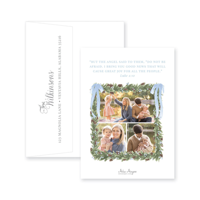 Pinecone Wreath Vertical Christmas Card