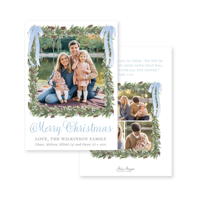 Pinecone Wreath Vertical Christmas Card