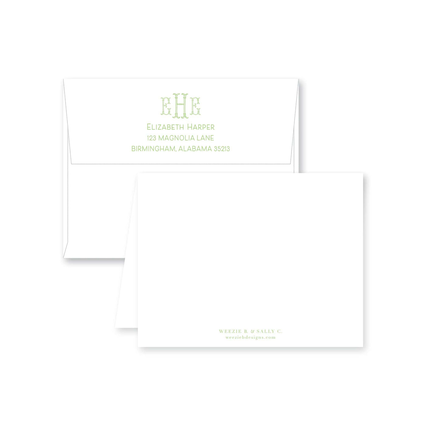 Chinoiserie Bamboo Folded Note Card