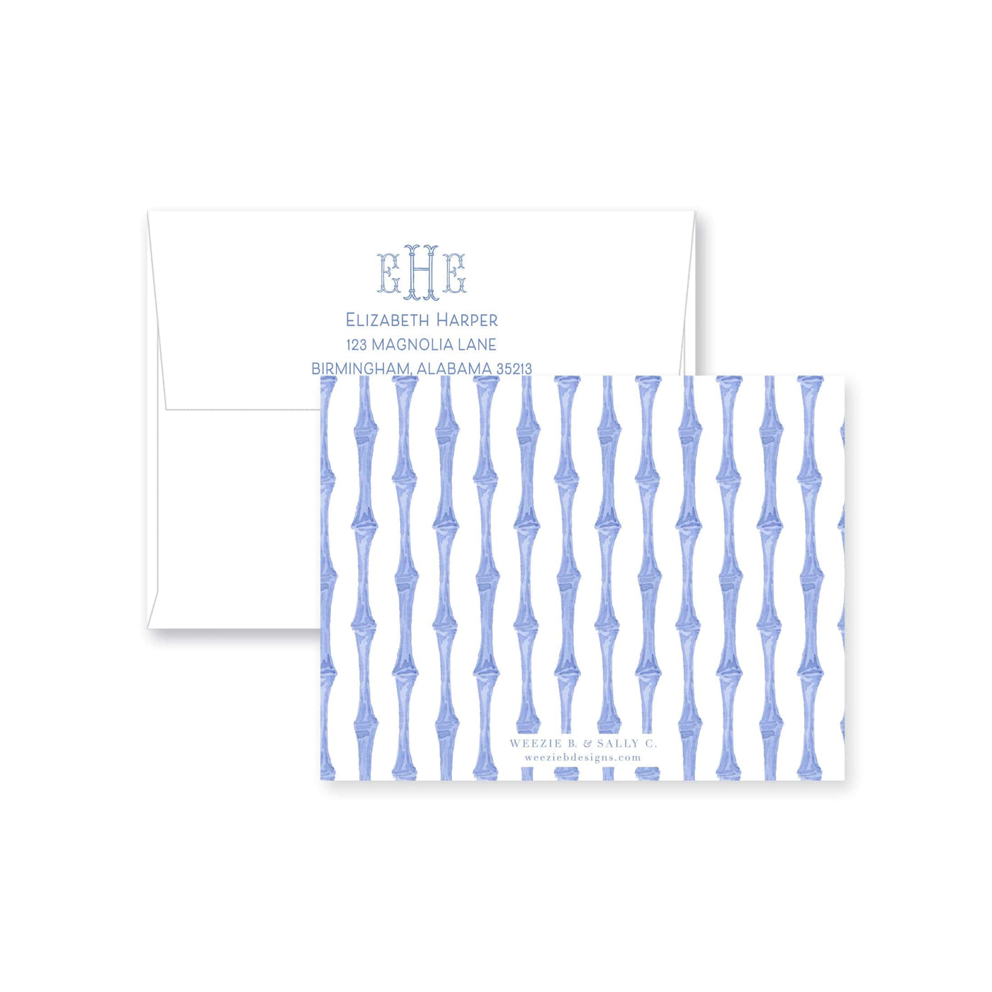 Chinoiserie Bamboo Flat Note Card