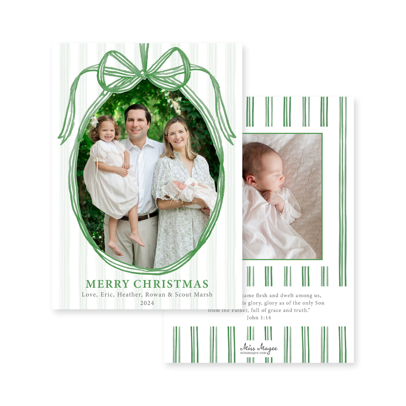 Hanging Ribbon Frame Christmas Card