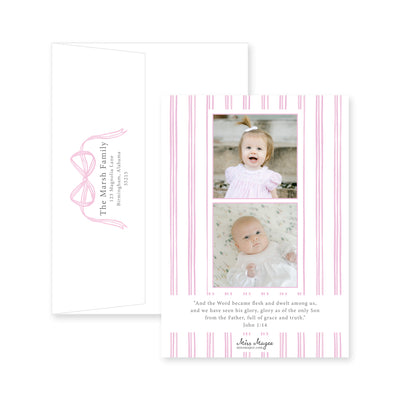 Hanging Ribbon Frame Christmas Card