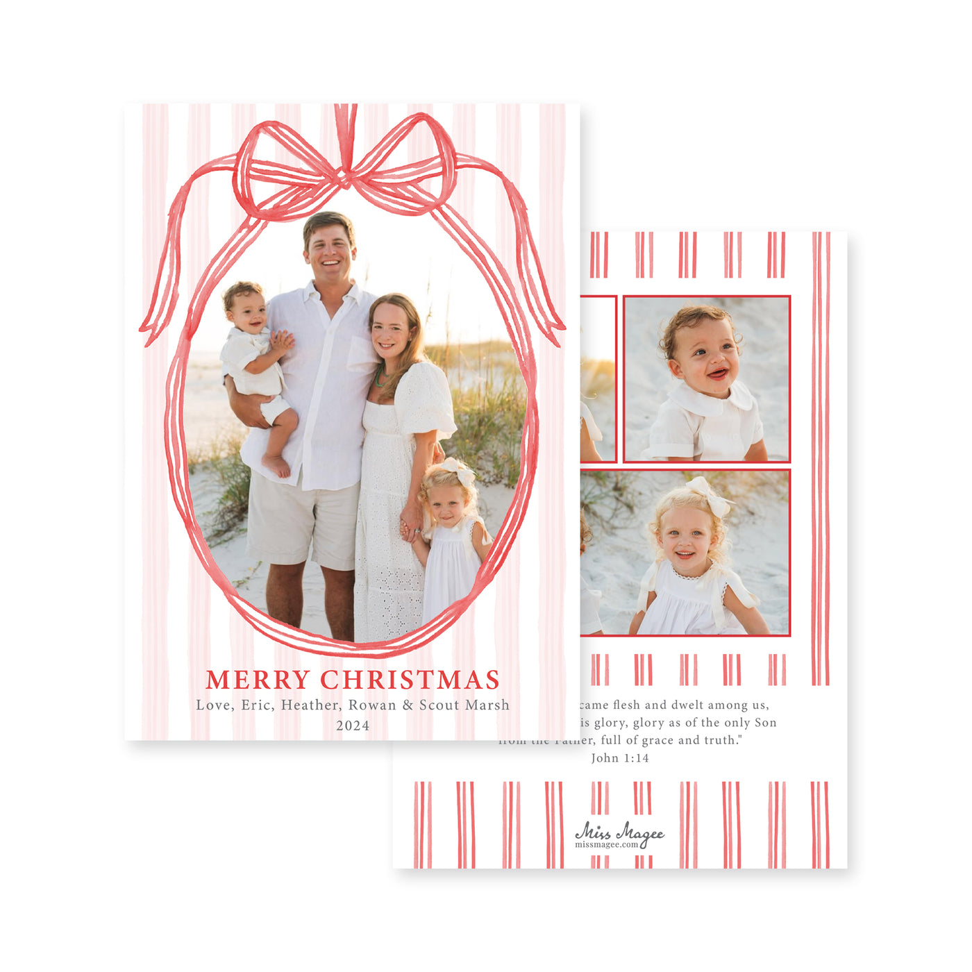Hanging Ribbon Frame Christmas Card