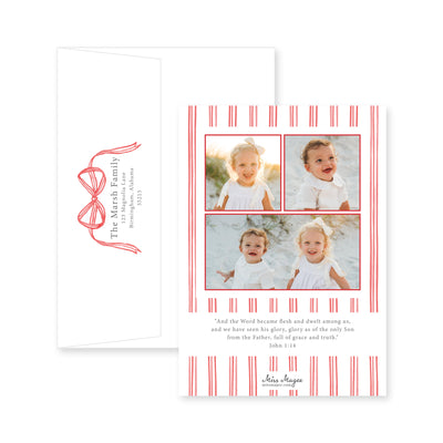 Hanging Ribbon Frame Christmas Card
