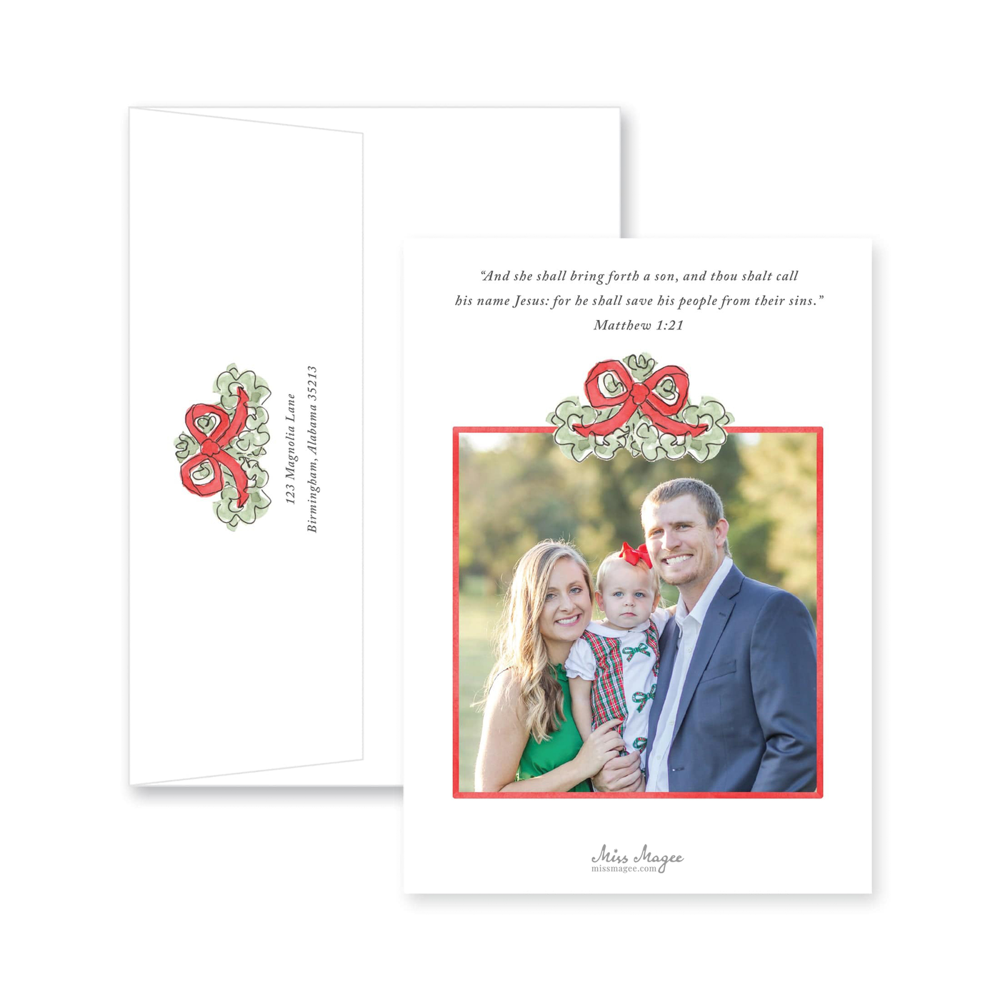 Ornament Garland Christmas Card