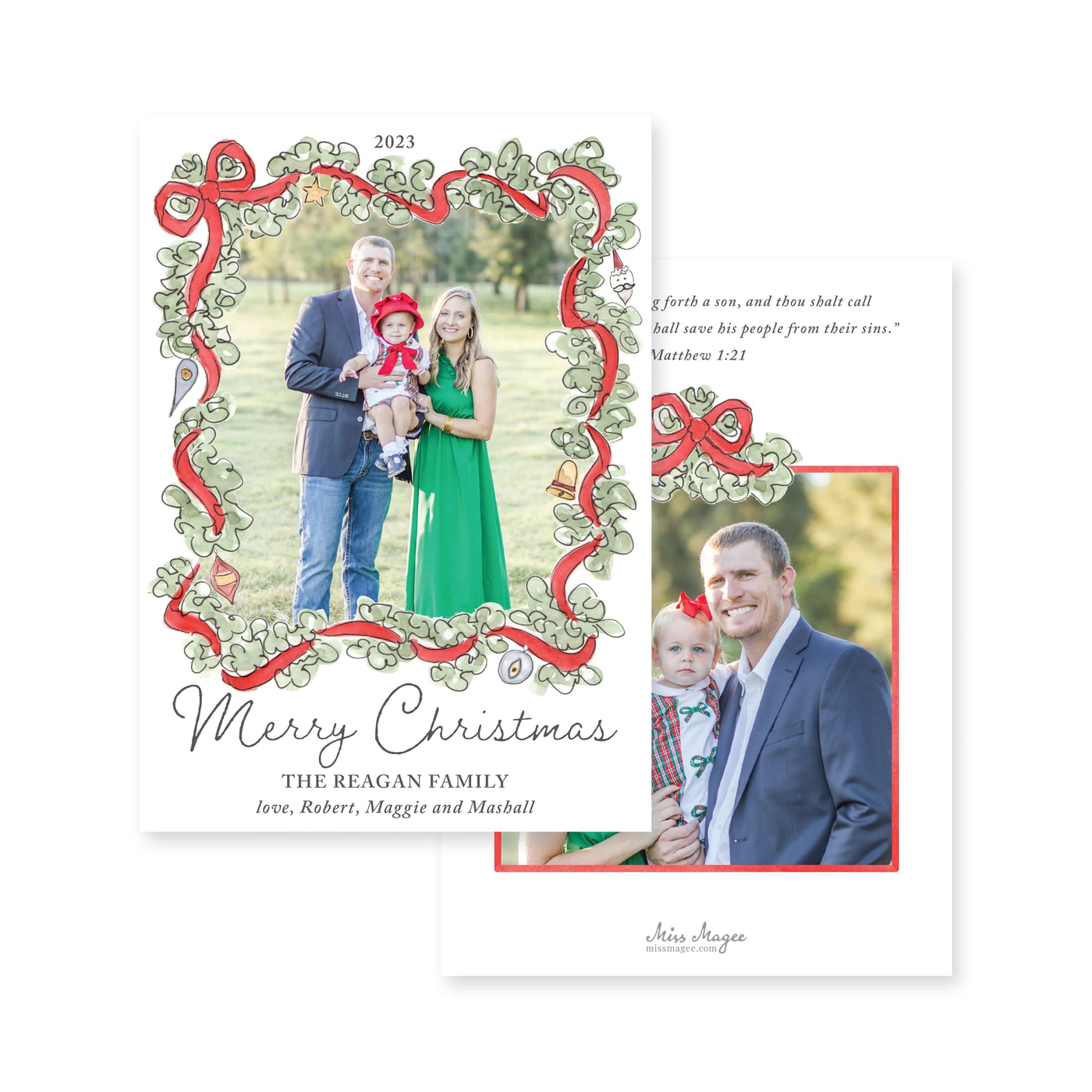 Ornament Garland Christmas Card