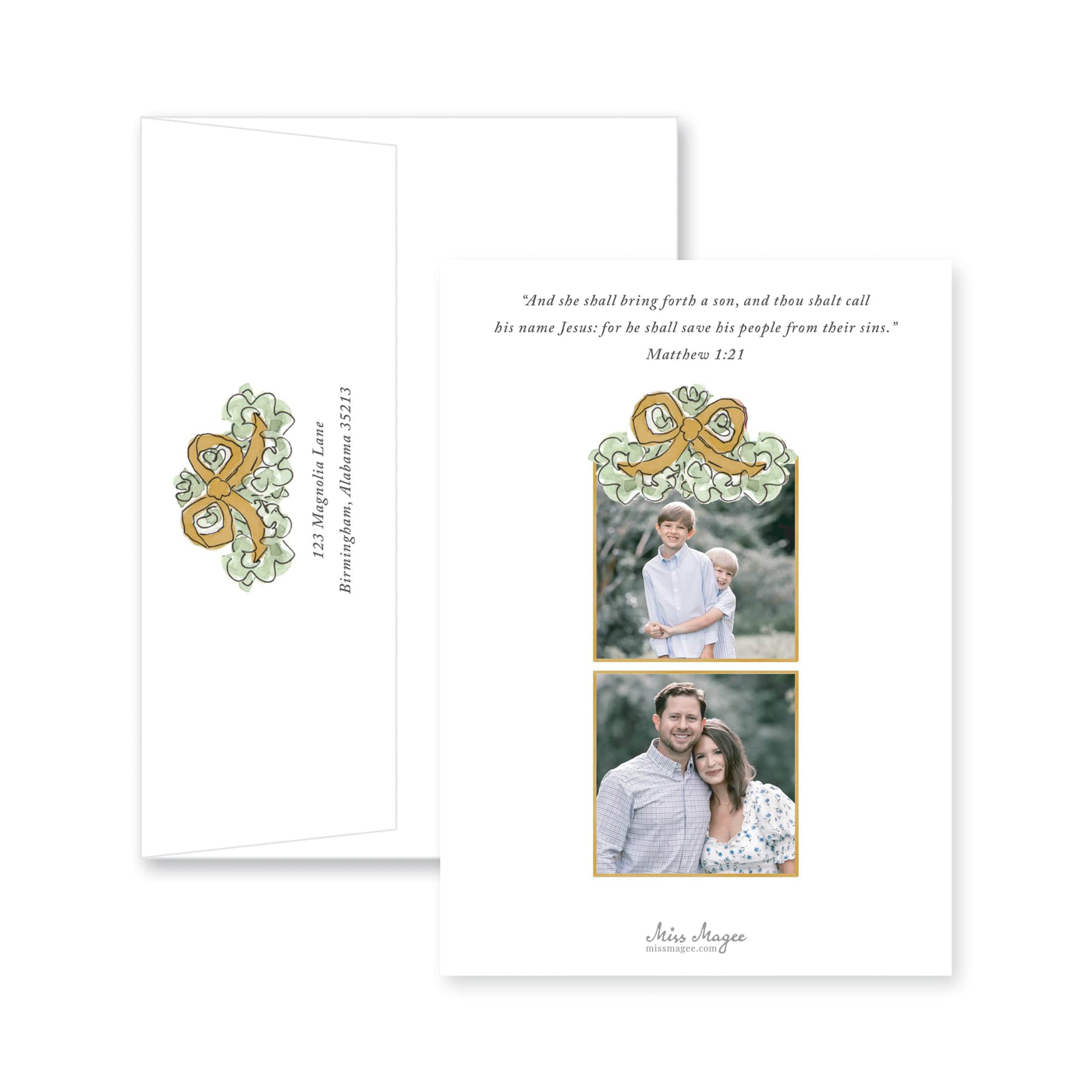 Ornament Garland Christmas Card