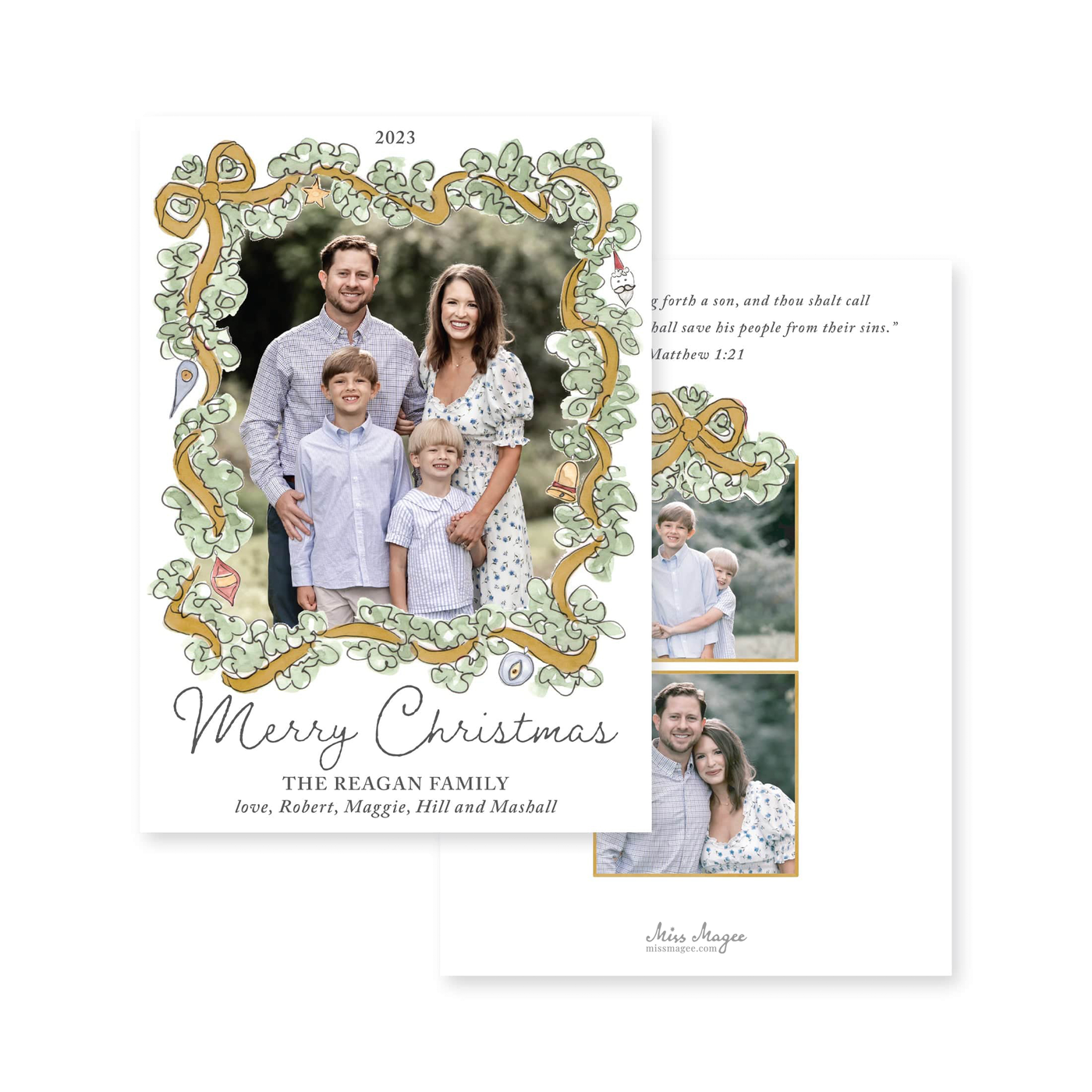 Ornament Garland Christmas Card