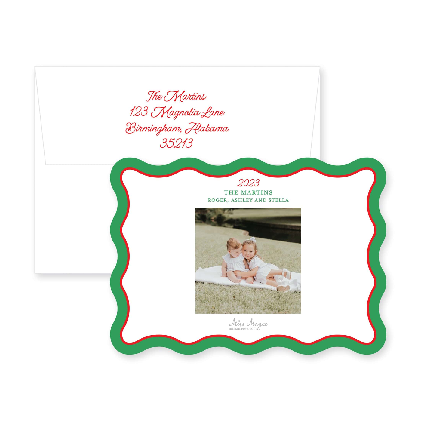 Wavy Frame Horizontal Christmas