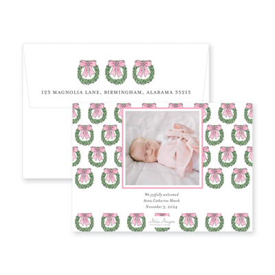 Hanging Wreaths Horizontal Christmas Card