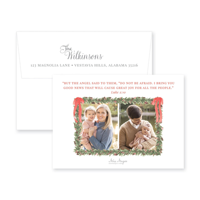 Pinecone Wreath Horizontal Christmas Card