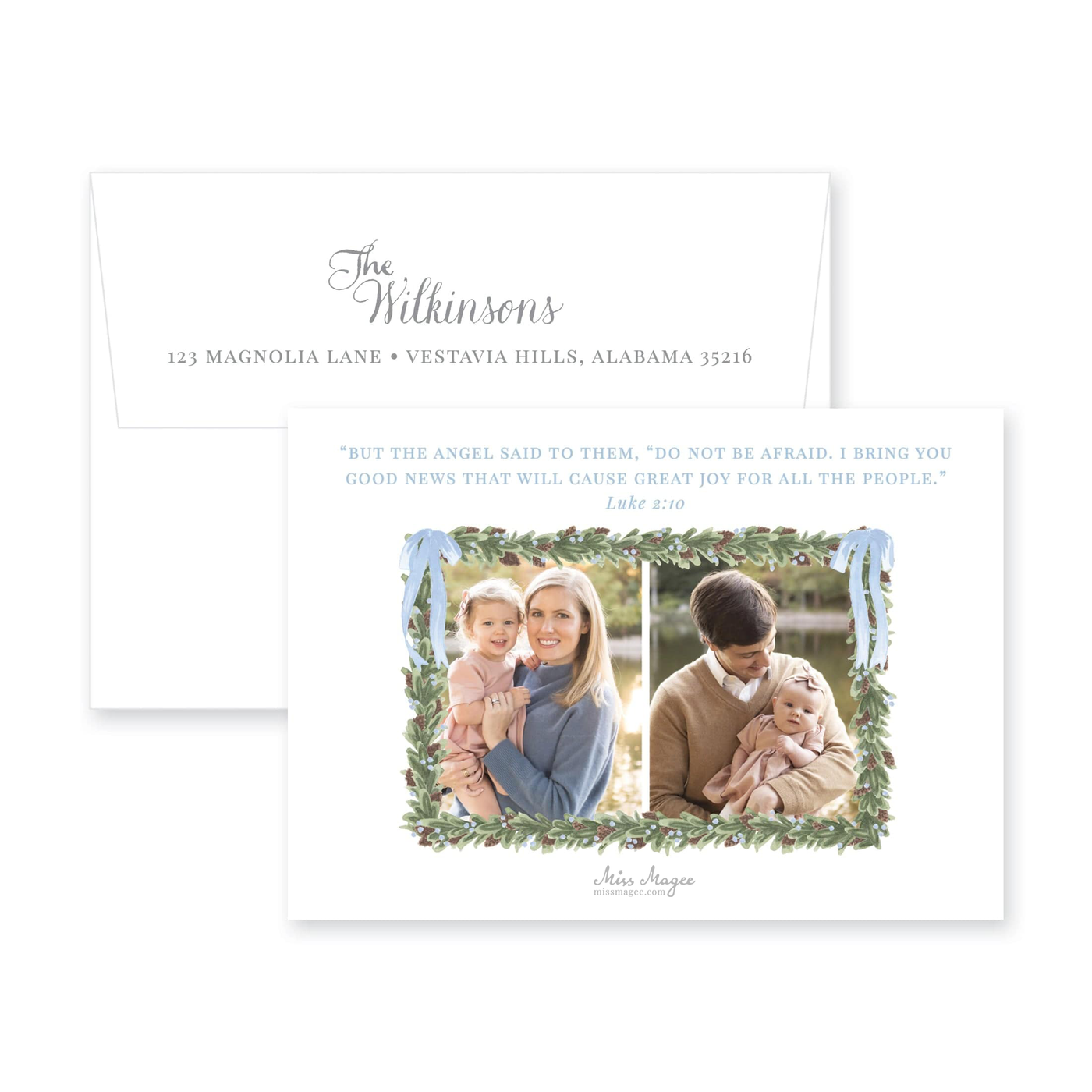 Pinecone Wreath Horizontal Christmas Card