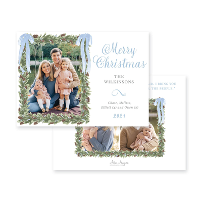 Pinecone Wreath Horizontal Christmas Card