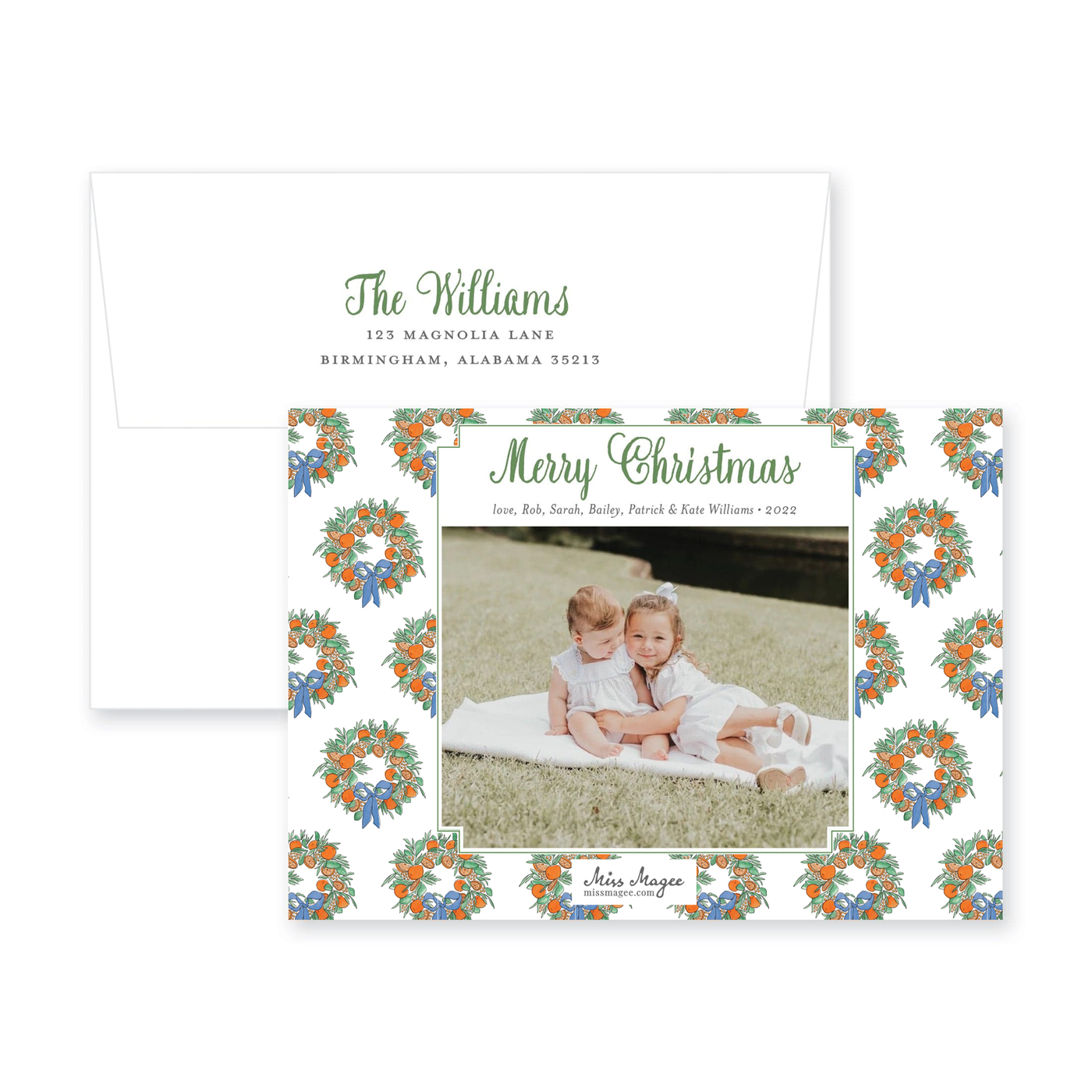 Citrus Border Horizontal Christmas Card