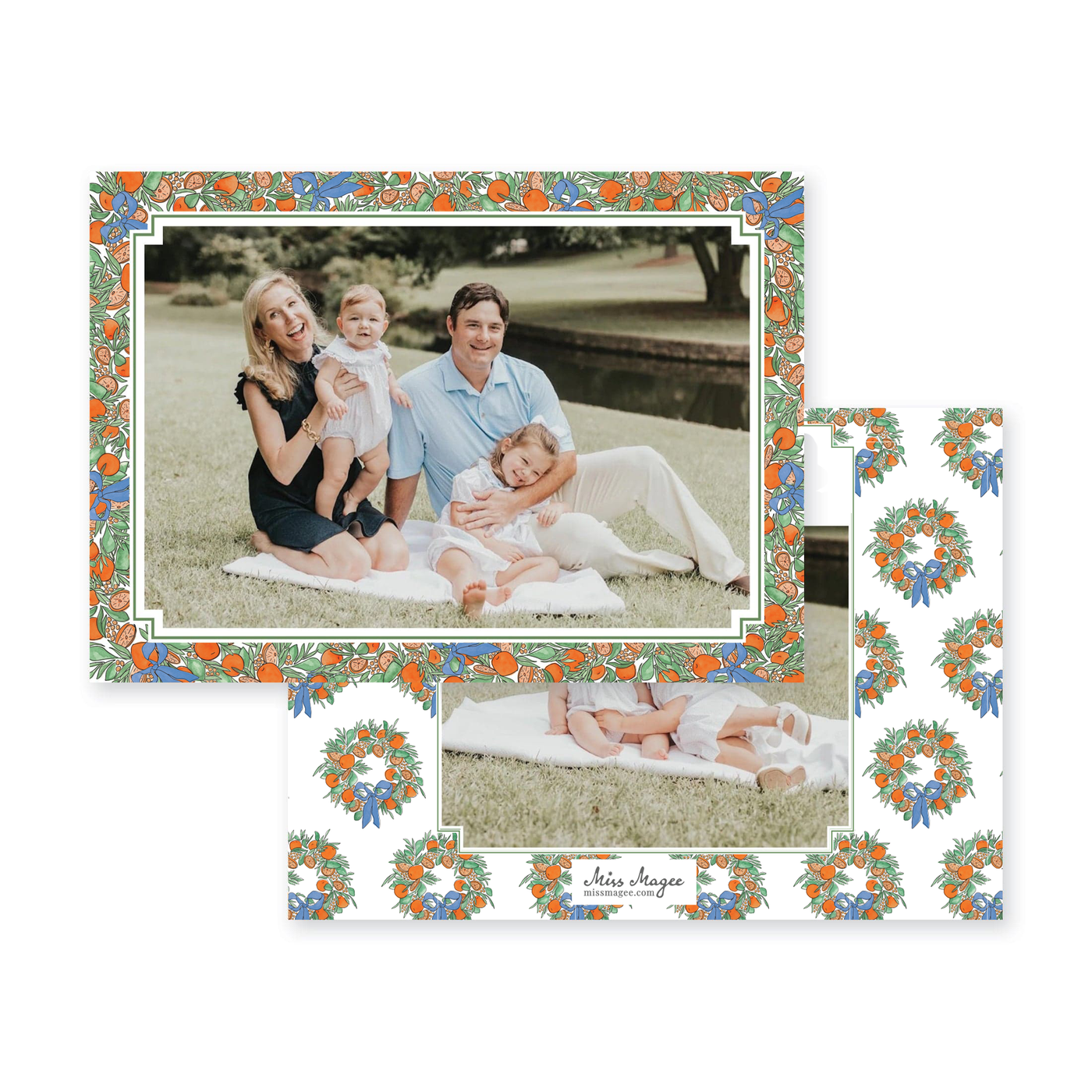 Citrus Border Horizontal Christmas Card