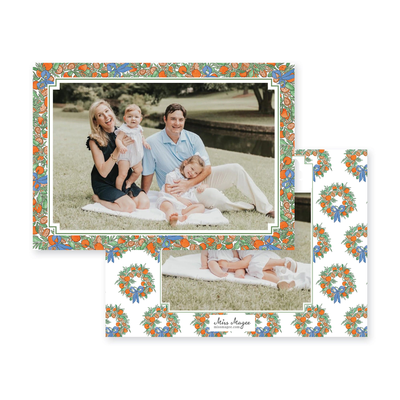 Citrus Border Horizontal Christmas Card