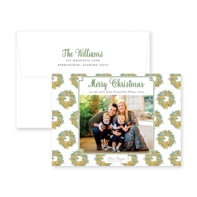 Citrus Border Horizontal Christmas Card