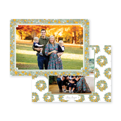 Citrus Border Horizontal Christmas Card