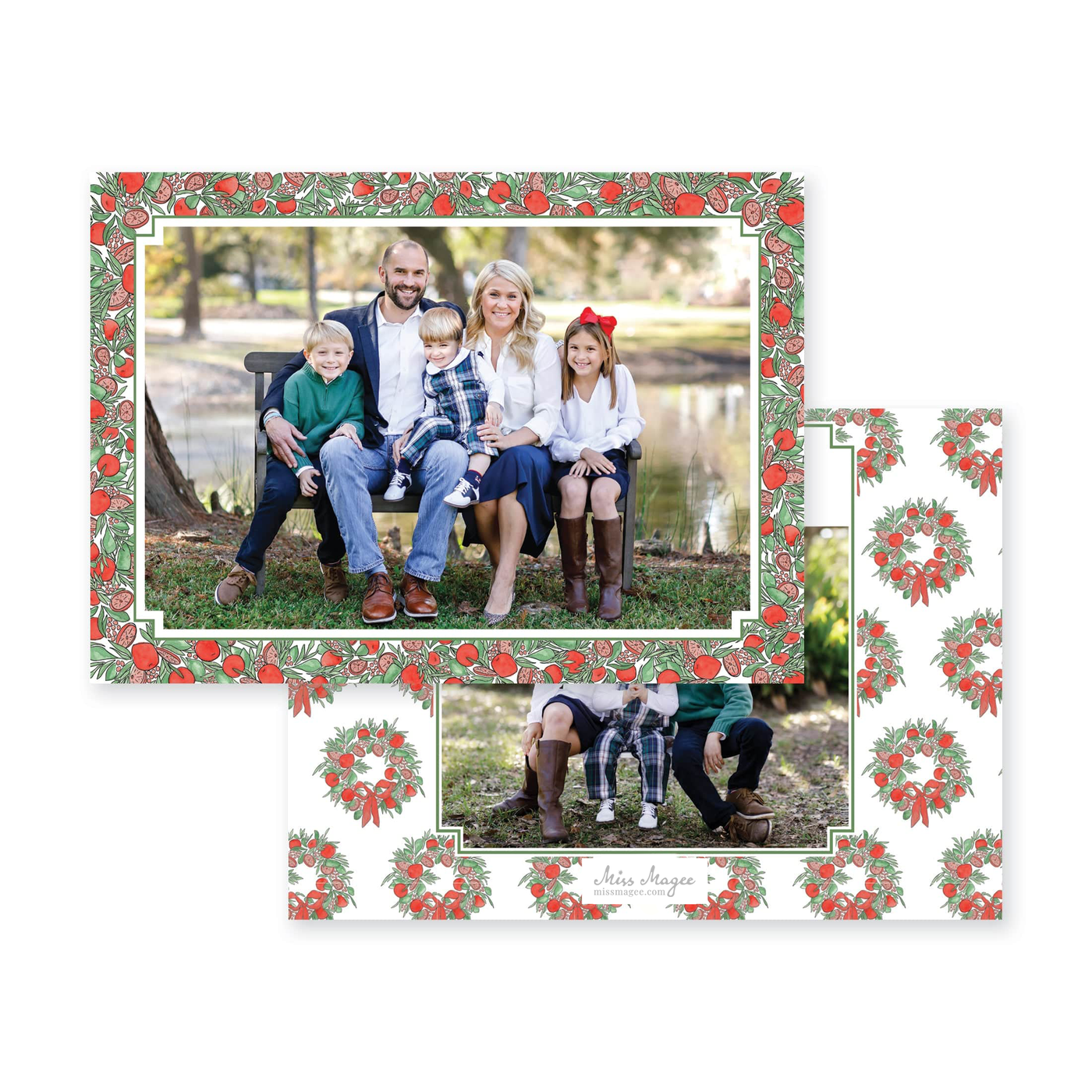 Citrus Border Horizontal Christmas Card