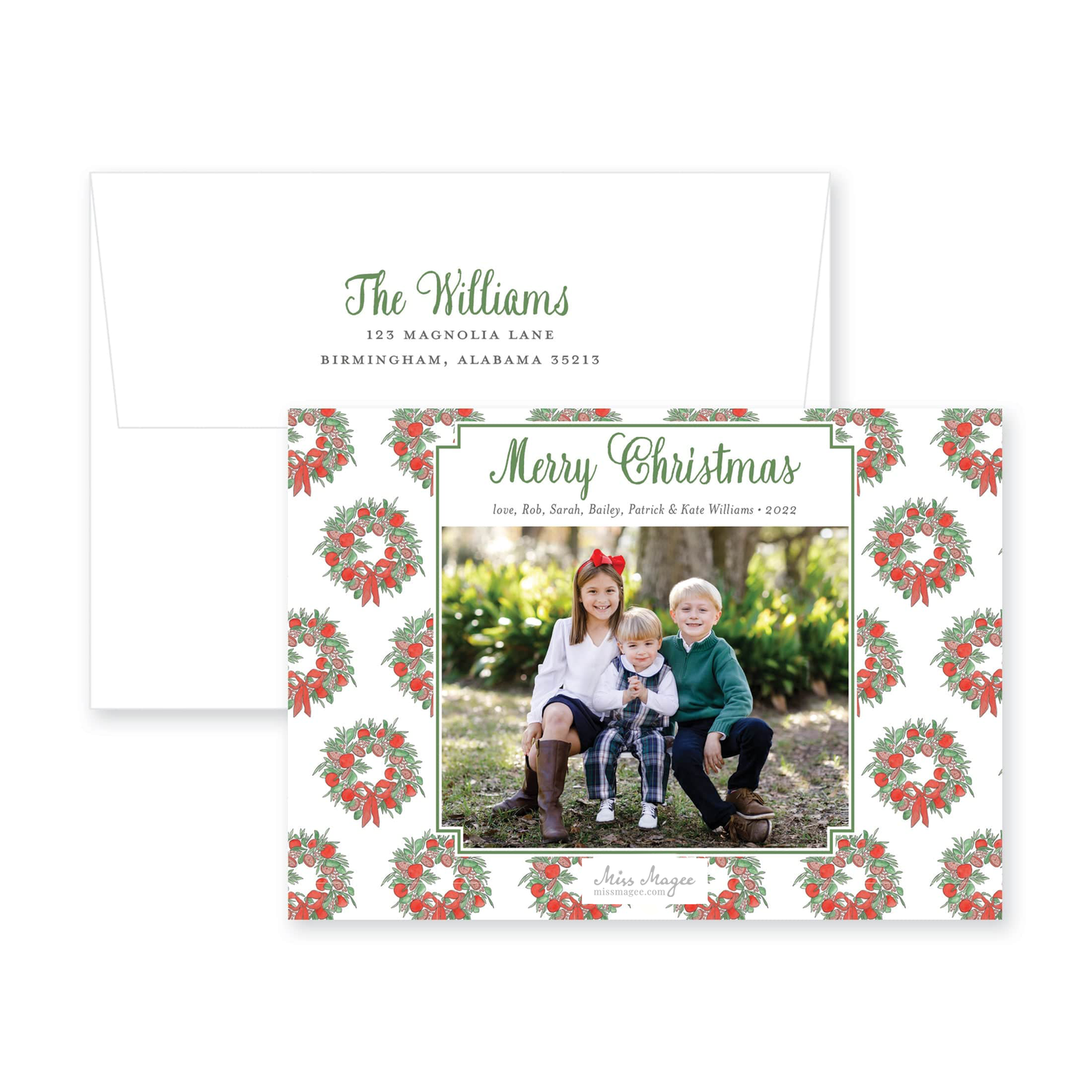 Citrus Border Horizontal Christmas Card