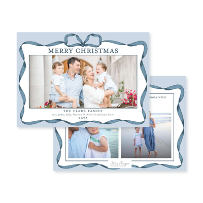 Classic Ribbon Horizontal Christmas Card
