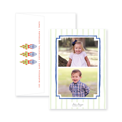 Modern Topiary Vertical Christmas Card