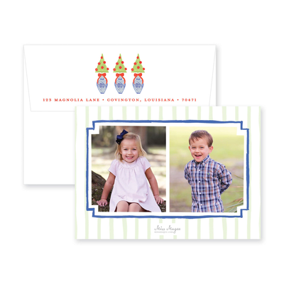 Modern Topiary Horizontal Christmas Card