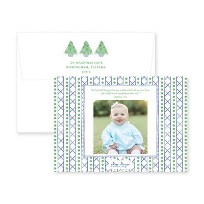 Ginger Jar Christmas Tree Horizontal Christmas Card
