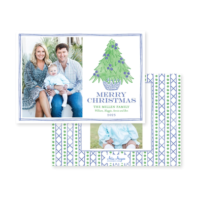 Ginger Jar Christmas Tree Horizontal Christmas Card