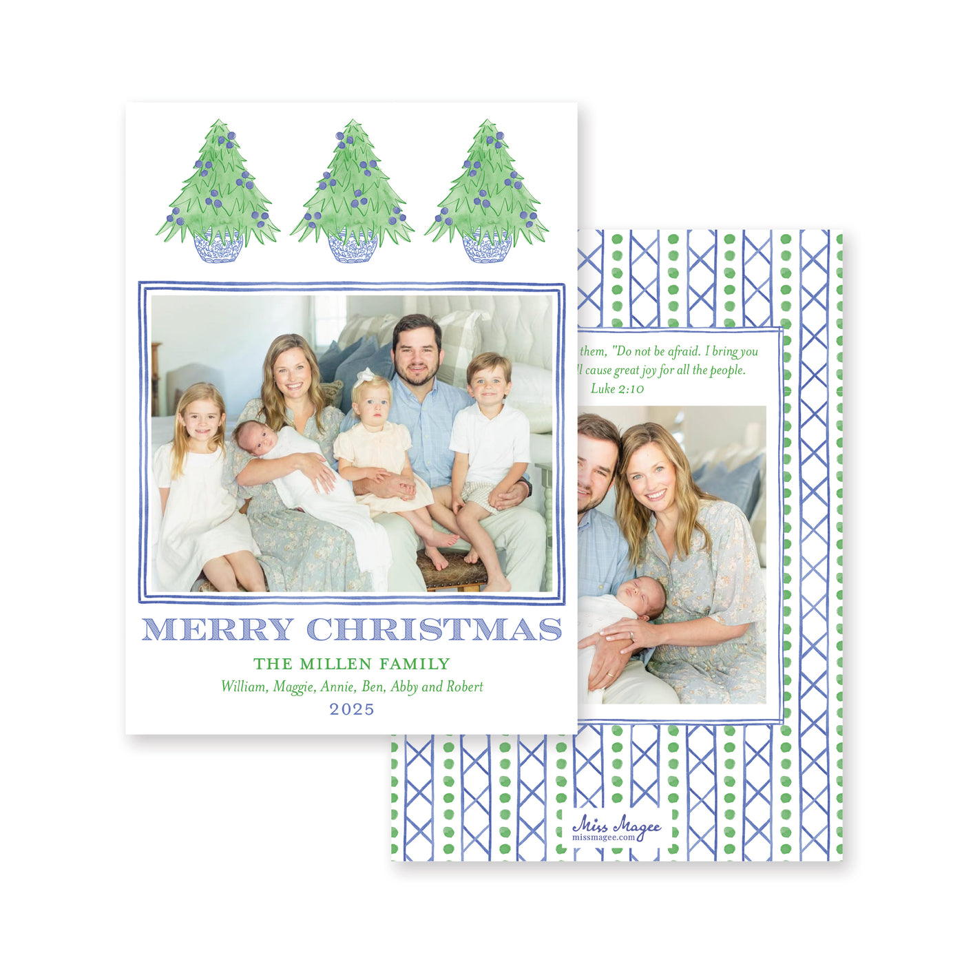 Ginger Jar Christmas Tree Vertical Christmas Card