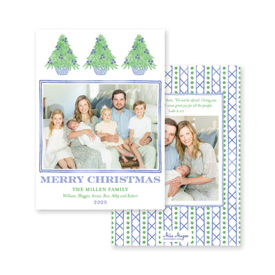 Ginger Jar Christmas Tree Vertical Christmas Card