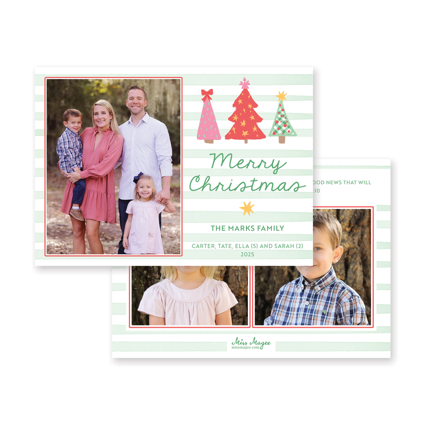 Fun Christmas Trees Horizontal Christmas Card